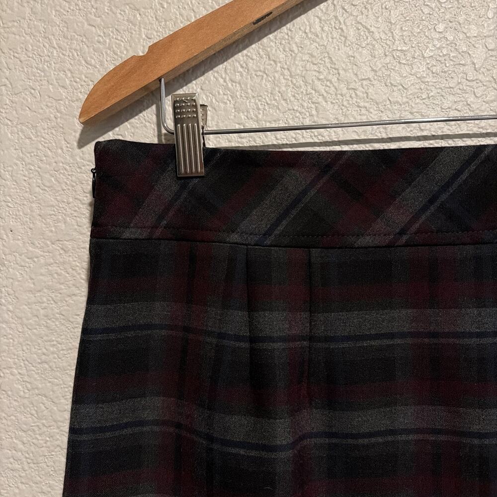 NEW LOFT Plaid Mini Skirt Academia Office Retro 90s Y2K Aline Preppy Pockets 10 - Picture 5 of 6